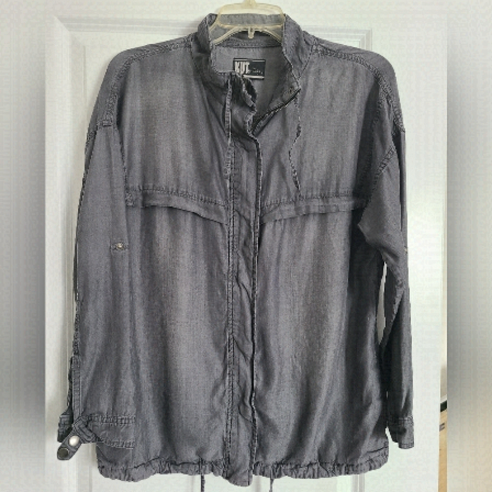 KUT FROM THE KLOTH Military Style Lightweight Jacket Grey Size Med